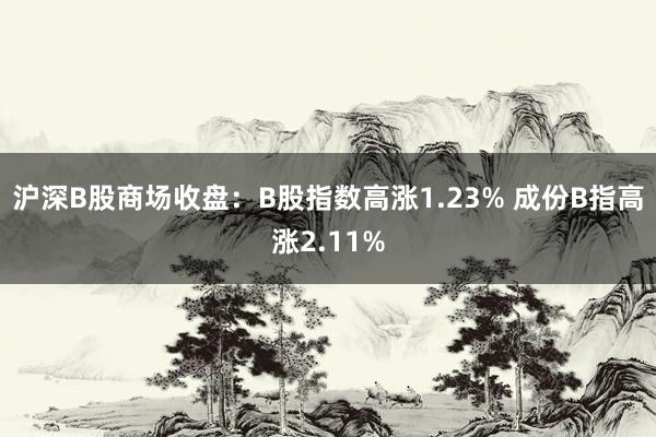 沪深B股商场收盘：B股指数高涨1.23% 成份B指高涨2.11%